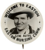 GENE AUTRY RARE AND OUTSTANDING REAL PHOTO BUTTON FROM HAKE COLLECTION.