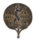 "BASE BALL FAN 1908" LAPEL STUD.