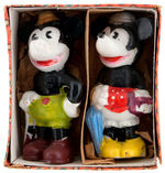 "THE TWO PALS MINNIE - MICKEY MOUSE" BOXED BISQUE SET.