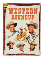 "WESTERN ROUNDUP" COMIC BOOK SIGNED BY GENE AUTRY AND ROY ROGERS.