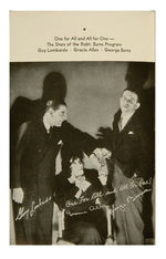 "GRACIE ALLEN'S ANNIVERSARY GIFT TO GUY LOMBARDO" BOOKLET.