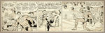 1945 "SUPERMAN" HITS A HOME RUN IN BASEBALL GAME DAILY COMIC STRIP ORIGINAL ART.