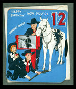 HOPALONG CASSIDY BIRTHDAY CARD.