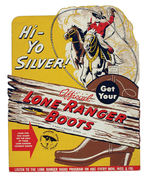 "OFFICIAL LONE RANGER BOOTS" STORE DISPLAY SIGN WITH BRONZED BOOT.