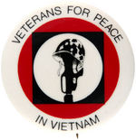 VIETNAM WAR GROUP OF SEVEN PROTEST BUTTONS CIRCA 1970.