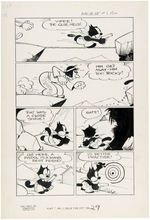 “FELIX THE CAT” 1952 COMIC BOOK ORIGINAL ART CONSECUTIVE PAIR BY CREATOR OTTO MESSMER.