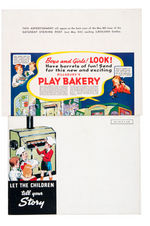 "PILLSBURY'S PLAY BAKERY" CUT-OUT AND PROMO MATERIALS.