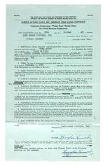 "THE LONE RANGER AND THE LAKE OF FIRE" DOUGLAS KENNEDY MOVIE CONTRACT WITH PHOTO.