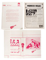 "THE MONKEES" FAN CLUB KIT, NEWSLETTER, POSTCARDS.