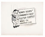 “HOWDY DOODY COMMUNITY CHEST POSTER CONTEST” CAMERA CARD ORIGINAL ART.