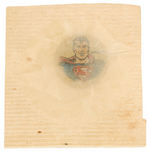 "SUPERMAN" KELLOGG'S PEP BUTTON SEALED IN ORIGINAL PAPER FOR CEREAL BOX INSERTION.