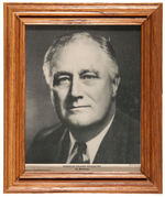 FDR FOUR PICTURES IN MATCHING OAK FRAMES.