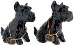 "FALA" PAIR OF 1940S SALT & PEPPERS PLUS "WASHINGTON '42" SCOTTIE PIN.