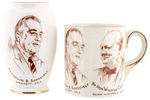 FDR AND CHURCHILL SEVEN PIECES OF ENGLISH "ROYAL WINTON" 1940s CHINA.