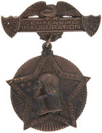 EXCEPTIONAL HARRISON 1889 INAUGURAL BADGE DEPICTING WASHINGTON.