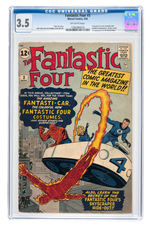 "FANTASTIC FOUR" #3 MARCH 1962 CGC 3.5 VG-.