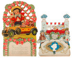 PAIR OF 1930s CAR RELATED DIE-CUT VALENTINES.