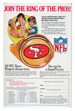 ”KELLOGG’S CORN POPS” BOX WITH COMPLETE NFL PREMIUM RING SET.