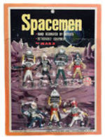 "MARX SPACEMEN" CARDED FIGURE SET.