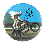 "EVEL" KNIEVEL MOTORCYCLE STUNT BUTTON.