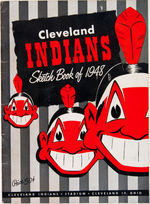 1948 WORLD SERIES CHAMPIONS CLEVELAND INDIANS SKETCH BOOK & PENNANT.