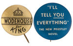 ENGLISH AUTHORS PAIR OF 1930s RARE BUTTONS.