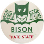 UNLICENSED BATMAN CARTOON BUTTON PROBABLY ISSUED FOR COLLEGE FOOTBALL EVENT.