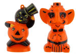 BLACK CAT AND ELEPHANT PAIR OF HALLOWEEN LOLLIPOP HOLDERS.