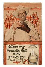 GENE AUTRY HORSESHOE NAIL RING ON CARD.