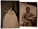 BLACK CHILDREN AND BABIES LOT OF EIGHT TINTYPES.