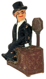 CHARLIE McCARTHY RARE BRASS PIN OF HIM SEATED ON RADIO WITH RAISED MICROPHONE.