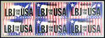 "LBJ FOR USA" SIX FLASHER LICENSE PLATES.