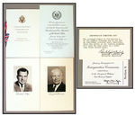 IKE 1957 INAUGURAL INVITATIONS, PROGRAM,PLATFORM TICKET.