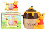 WINNIE THE POOH COOKIE JAR & BOXED PENCIL CUP.