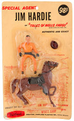 MINIATURE JIM HARDIE SPECIAL AGENT MINI HARTLAND WITH HORSE ON CARD.