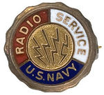 "U.S. NAVY RADIO SERVICE" TINY ENAMEL ON BRASS PIN.