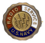 "U.S. NAVY RADIO SERVICE" TINY ENAMEL ON BRASS PIN.