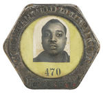 AFRICAN AMERICAN PHOTO ON "WAR WORKER" PLANT BADGE.