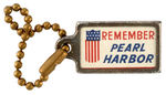 "REMEMBER PEARL HARBOR" RARE KEY FOB WITH BRASS CHAIN.