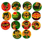 BATMAN RARE 1" SIZE SET OF LITHO BUTTONS.