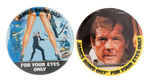 "JAMES BOND FOR YOUR EYES ONLY" ENGLISH BUTTONS.