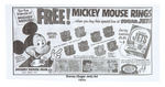 COMPLETE SET OF EIGHT DIFFERENT MICKEY MOUSE RINGS FROM SUGAR JETS CEREAL 1956.