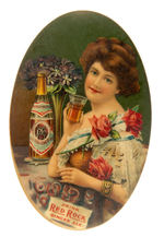 “DRINK RED ROCK GINGER ALE” BEAUTIFUL AND EARLY POCKET MIRROR.