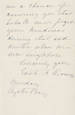 EDITH ROOSEVELT HAND WRITTEN NOTE ON "SAGAMORE HILL" STATIONERY WITH JULY 3/4, 1900 POSTMARKS.