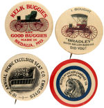 BUGGIES AND CARRIAGE FOUR RARE BUTTONS.