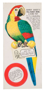 “HOWDY DOODY POLL-PARROT SHOES” CALENDAR & PREMIUM RING TOY.