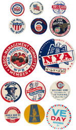 WWII AND POST WAR DIVERSE GROUP OF 14 BUTTONS.