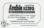 ARCHIE 1993 LIMITED EDITION 10K GOLD RING.