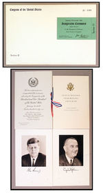 JFK INAUGURAL INVITATION, PROGRAM, AND PLATFORM TICKET.