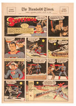 "SUPERMAN" 1939-1943 LOT OF 21 SUNDAY PAGE COMIC STRIPS.